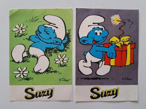 Vintage lot Stickers - Suzy - De Smurfen - Peyo, Verzamelen, Stickers, Zo goed als nieuw, Strip of Tekenfilm, Ophalen of Verzenden