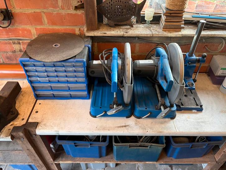 Metaalzaag, boorstandaard, ladeorganizers, Doe-het-zelf en Bouw, Werkbanken, Zo goed als nieuw, Ophalen