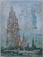 ANDRE GOEZU / ANTWERPEN / KLEURETS-AQUATINT / 32x25cm / SIG, Antiek en Kunst, Ophalen of Verzenden