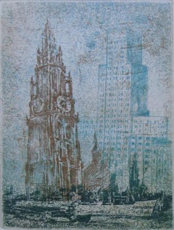 ANDRE GOEZU / ANTWERPEN / KLEURETS-AQUATINT / 32x25cm / SIG beschikbaar voor biedingen