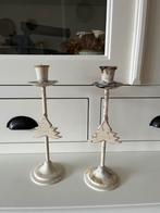 Twee metalen kandelaars, Ophalen of Verzenden