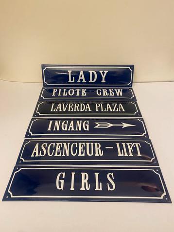 Emaille aanwijzingen Borden - Diverse Teksten. beschikbaar voor biedingen