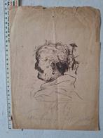 Tekening hoofd oude vrouw onbekende kunstenaar, Ophalen of Verzenden