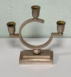 Antieke Just Andersen tin tinnen driedelige kandelaar diearm, Antiek en Kunst, Ophalen of Verzenden, Overige materialen