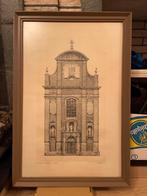 Gevel Augustijnerkerk, Klein Seminarie, Roeselare, Antiek en Kunst, Kunst | Etsen en Gravures, Ophalen