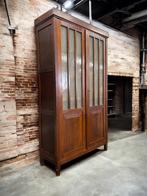 vintage XL hoge vitrinekast / leggerkast / kast, Antiek en Kunst, Ophalen of Verzenden