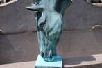 buste d une tête de cheval en bronze patiné vert ., Jardin & Terrasse, Enlèvement ou Envoi, Neuf
