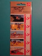 Feuillet 5 timbres Tintin Duostamp - Avion, Collections, Enlèvement ou Envoi, Tintin, Neuf, Image, Affiche ou Autocollant