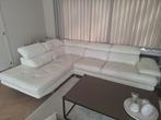 Witte lederen zetel, Huis en Inrichting, Ophalen, 250 tot 300 cm, Gebruikt, 100 tot 125 cm