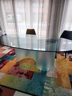 table salle a manger design en verre + table salon assorti, Ovale, 50 à 100 cm, Enlèvement, 150 à 200 cm