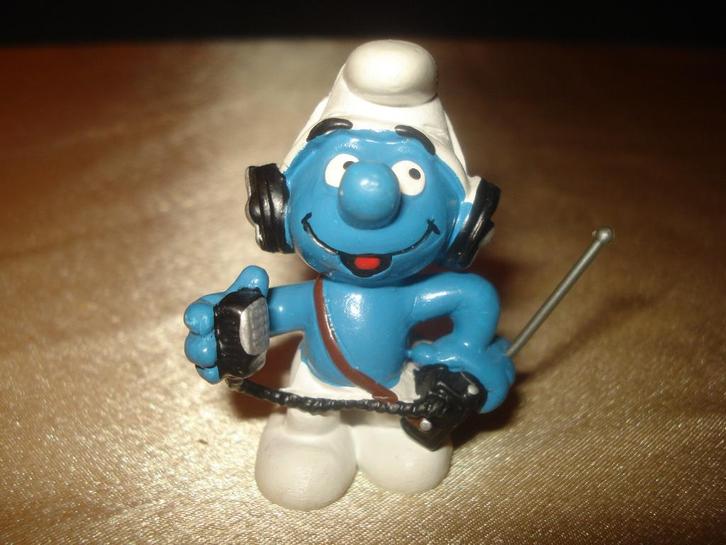 SCHTROUMPFS 20143 Schtroumpf Radio Cibie Années 80's - Rare, Verzamelen, Smurfen, Nieuw, Poppetje, Figuurtje of Knuffel, Verschillende Smurfen