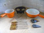 Le creuset  de dubbele fondue (gietijzeren braadpan). II, Ophalen of Verzenden, Gietijzer