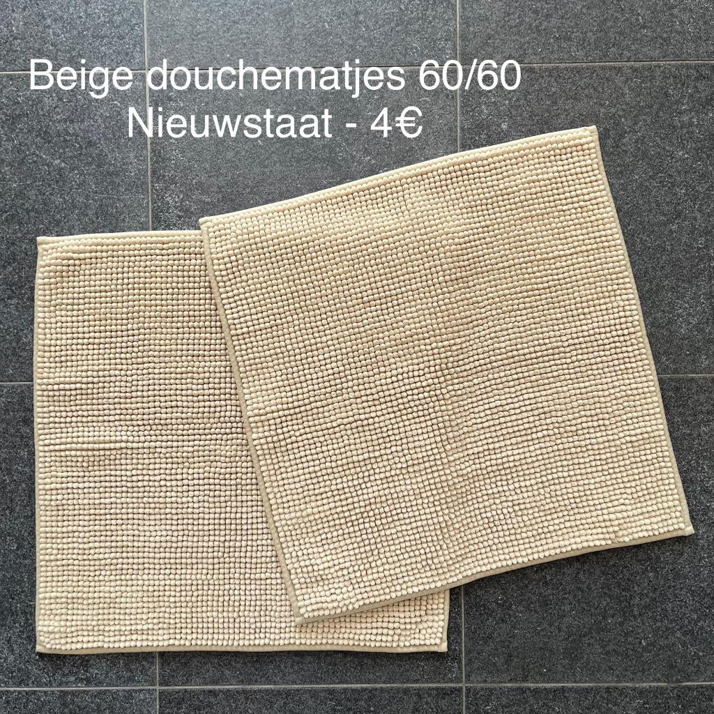 2x Douchemat 60x60cm, Ophalen, Zo goed als nieuw, Beige, Overige typen