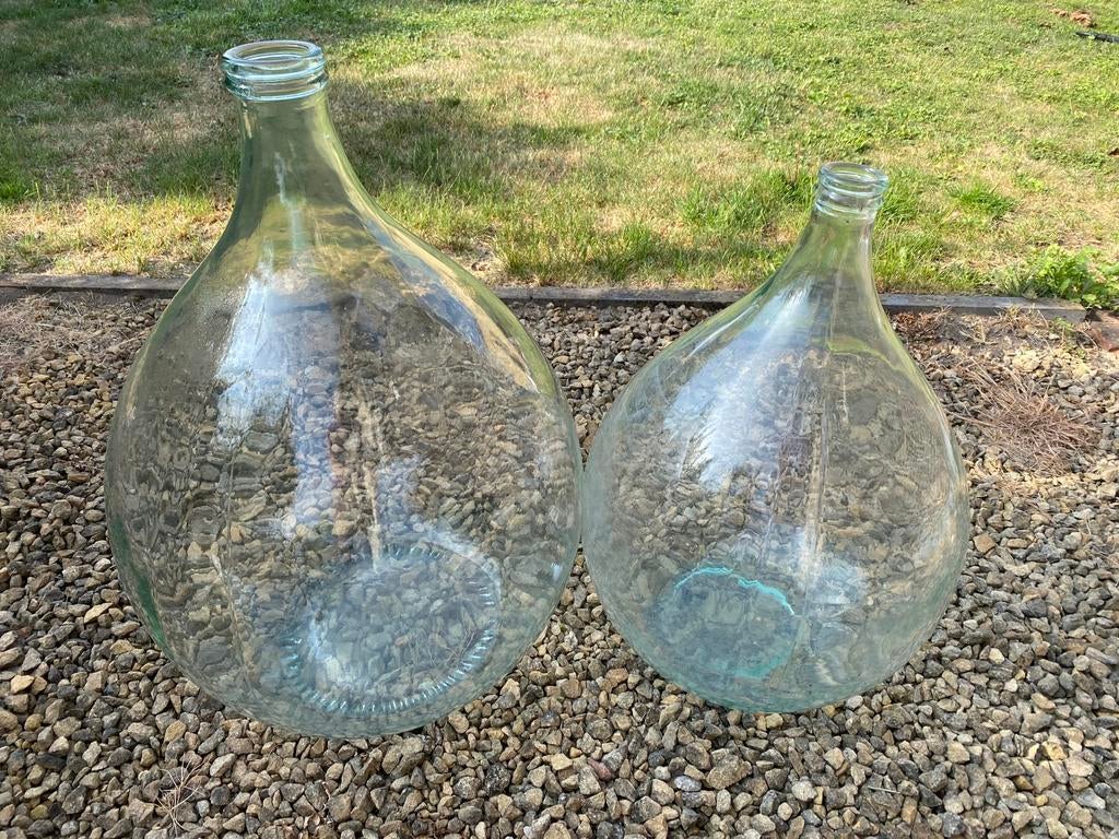 2x dame jeanne (34 en 54 liter), Ophalen, Zo goed als nieuw, Wit, Glas