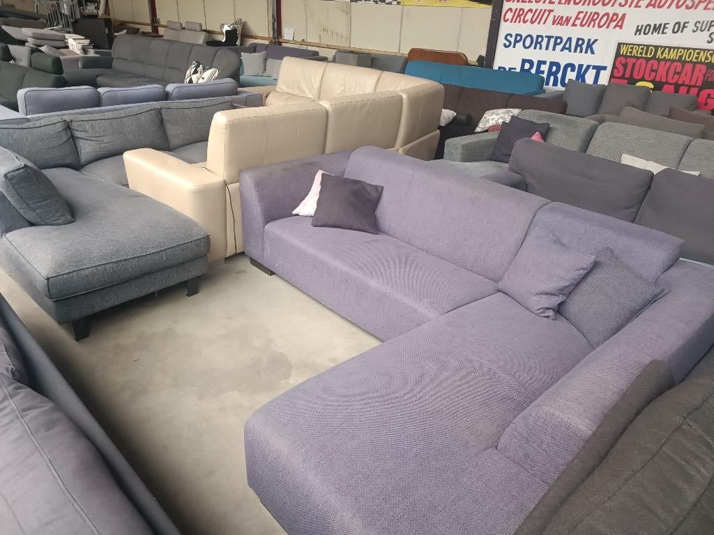 Hoekbanken U banken slaapbanken zetels sofas salons, Ophalen, Leer