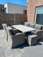 Loungeset + ligzetel + kussenbox, Tuin en Terras, Ophalen, Zo goed als nieuw, 7 zitplaatsen, Loungeset