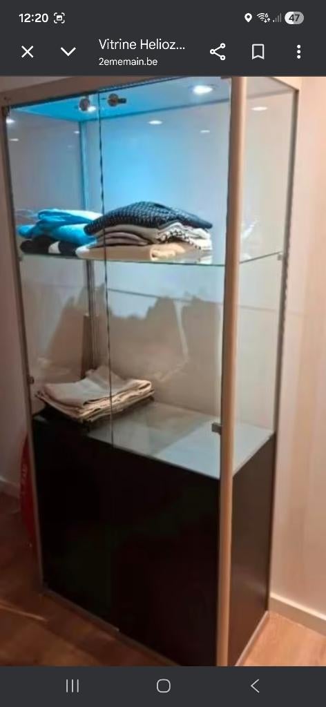 Vitrine Helioz avec led, 25 à 50 cm, Comme neuf, 50 à 100 cm, Métal