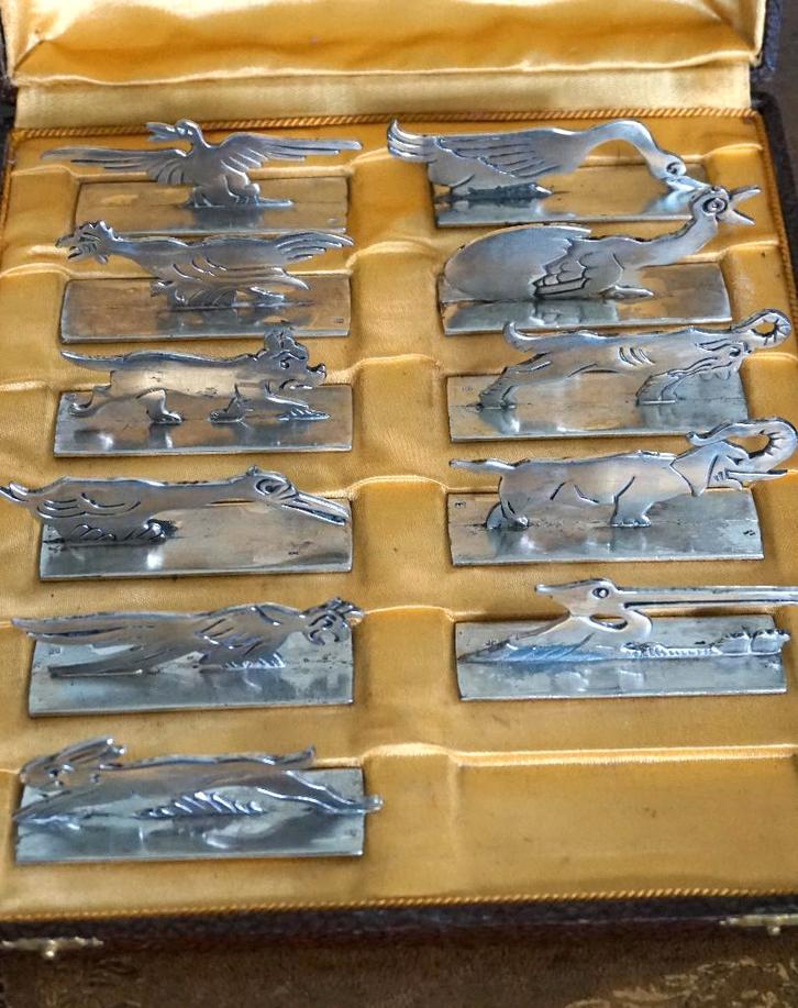 Rare Porte-Couteaux Argent Plaqué Art Déco Pierre Devouge, Antiquités & Art, Antiquités | Argent & Or, Argent, Enlèvement ou Envoi