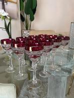 Services de verres en cristal rouge - style vintage, Enlèvement ou Envoi