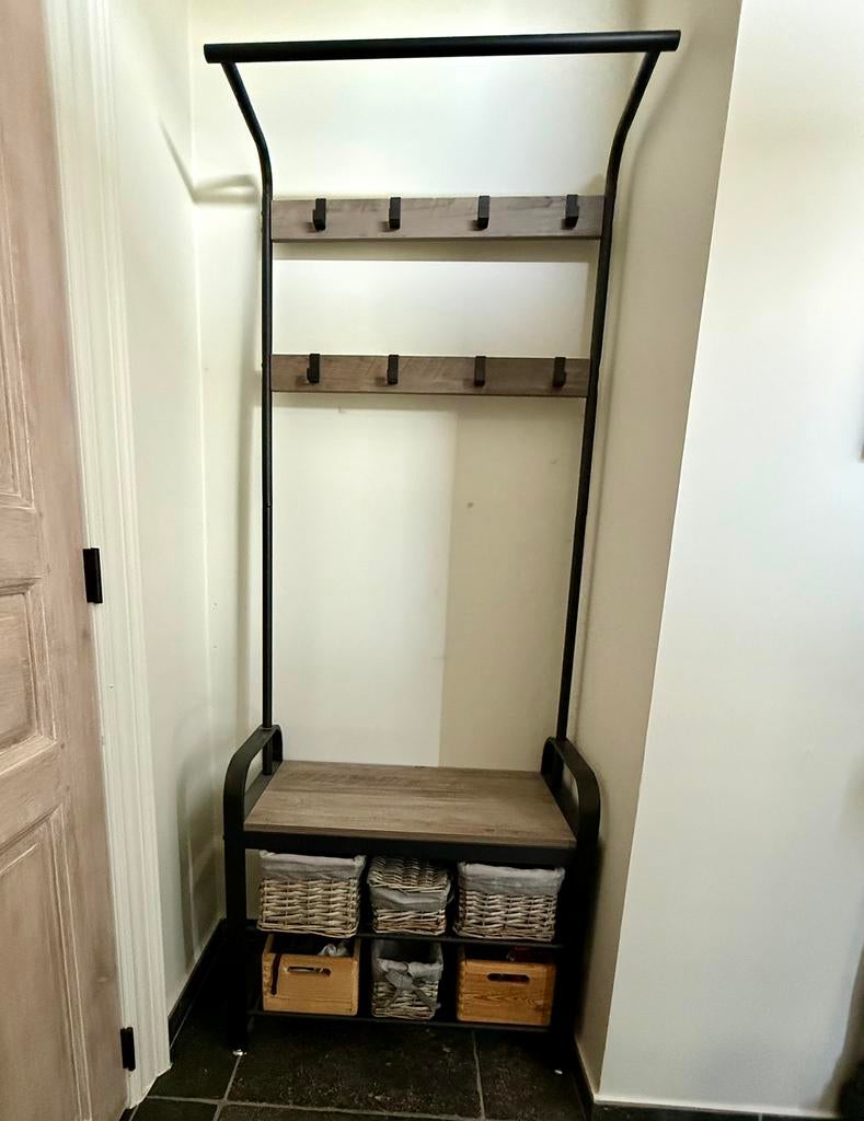 Prachtige Kapstok met Zitbank en Schoenenrek (incl. mandjes), Huis en Inrichting, Woonaccessoires | Kapstokken, Zo goed als nieuw