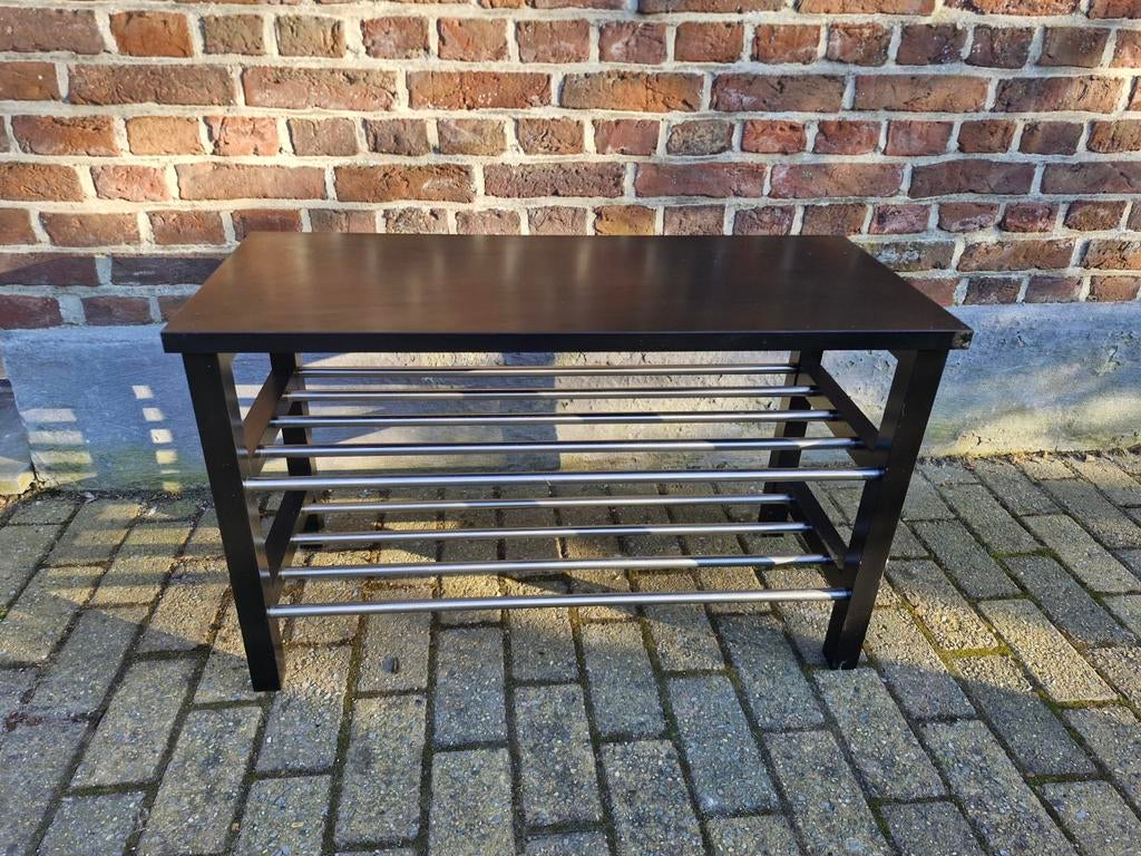 Banc avec étagère à chaussures (Ikea Tjusig 80), Maison & Meubles, Enlèvement, Comme neuf