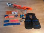 Complete Nerf set - pistolen, magazijnen, darts, vest, bril,, Ophalen of Verzenden, Zo goed als nieuw