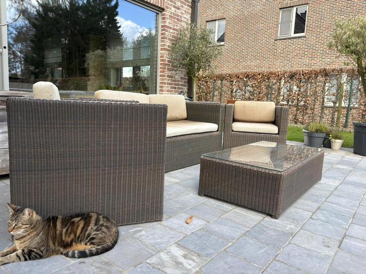 Ensemble de salon en osier pour jardin/terrasse, Jardin & Terrasse, Pavé & Dalles, Comme neuf, Enlèvement