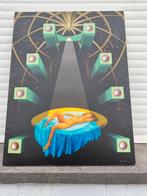 Huile sur panneau la femme spectacle signe carl prevot, Antiquités & Art, Enlèvement ou Envoi