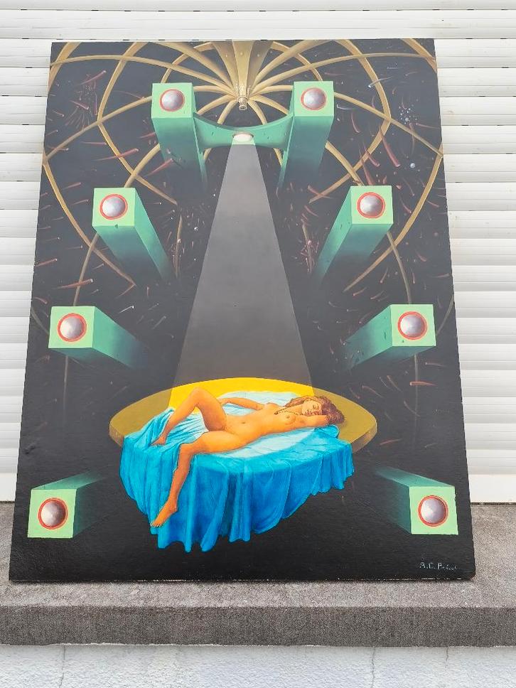 Huile sur panneau la femme spectacle signe carl prevot, Antiquités & Art, Art | Peinture | Classique, Enlèvement ou Envoi