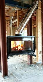 Tunnelhaard/ Doorkijkhaard van M-Design type Venus V23 850 D, Ophalen of Verzenden, Nieuw, Inbouwhaard, Houthaard