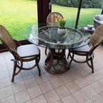 tafel met 6 stoelen, Huis en Inrichting, Ophalen, Rond, Vijf personen of meer, Rotan