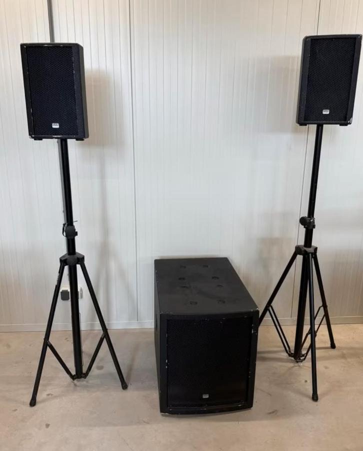 DAP Clubmate II set (x2) en DAP RX15 PA of DJ speakers, Audio, Tv en Foto, Luidsprekerboxen, Gebruikt, Front, Rear of Stereo speakers