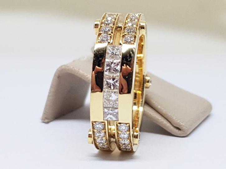 Diamant Memory Ring 1.27ct., Bijoux, Sacs & Beauté, Bagues, Neuf, Femme, 17 à 18, Or, Or, Avec pierre précieuse, Enlèvement ou Envoi