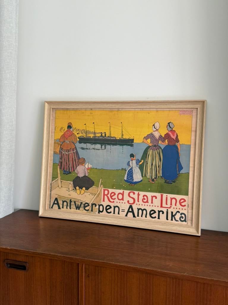Red Star Line – Antwerpen-Amerika. Reproduction, Verzamelen, Posters, Ophalen, Gebruikt