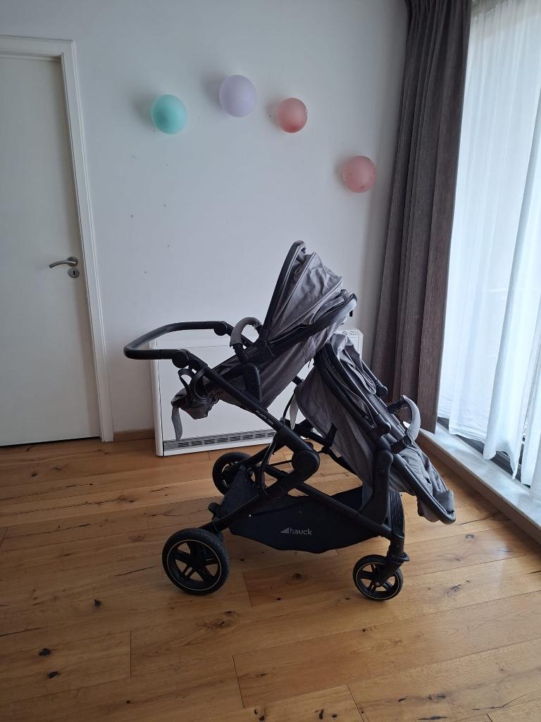 Hauck duett duo kinderwagen, Kinderen en Baby's, Kinderwagens en Combinaties, Zo goed als nieuw, Kinderwagen, Overige merken, Duowagen
