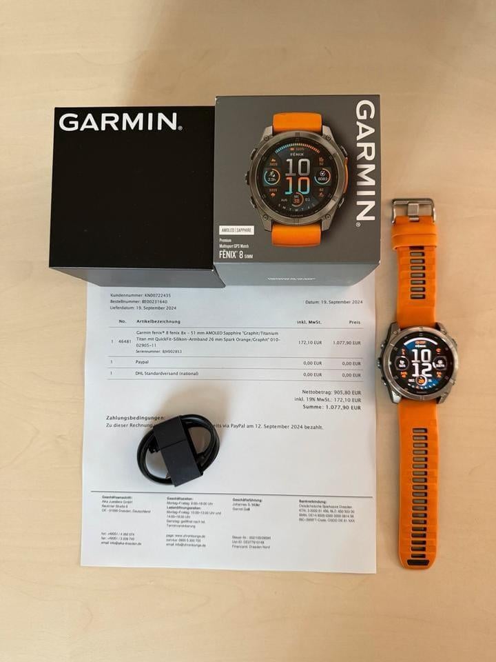Garmin Fenix 8 AMOLED Sapphire - 51 mm, Bijoux, Sacs & Beauté, Montres de sport, État
