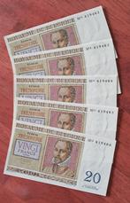 5 x 20 francs 1956 - Fdc biljetten, Postzegels en Munten, Bankbiljetten | België, Ophalen of Verzenden, Setje
