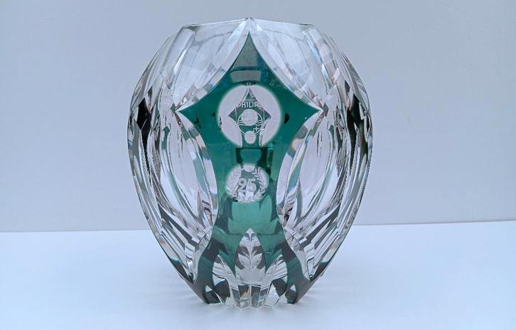 topstuk VAL SAINT LAMBERT kristal HUBERT LEGA 1985, Antiek en Kunst, Antiek | Glaswerk en Kristal, Ophalen of Verzenden