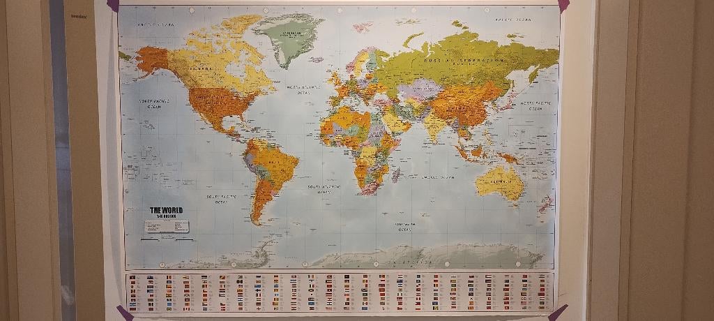 Planisphère politique et physique /poster carte du monde, Enlèvement, Géographie
