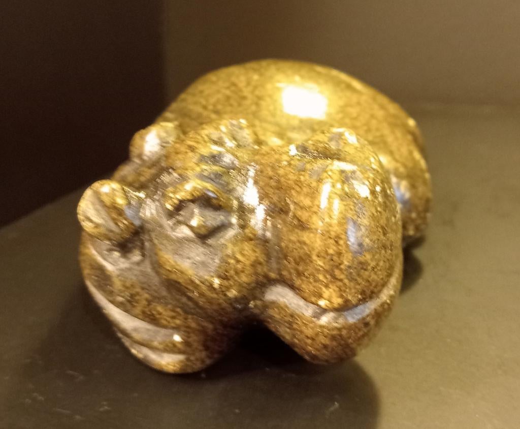 Nijlpaard in Soapstone., Ophalen of Verzenden, Zo goed als nieuw, Wild dier, Beeldje of Figuurtje