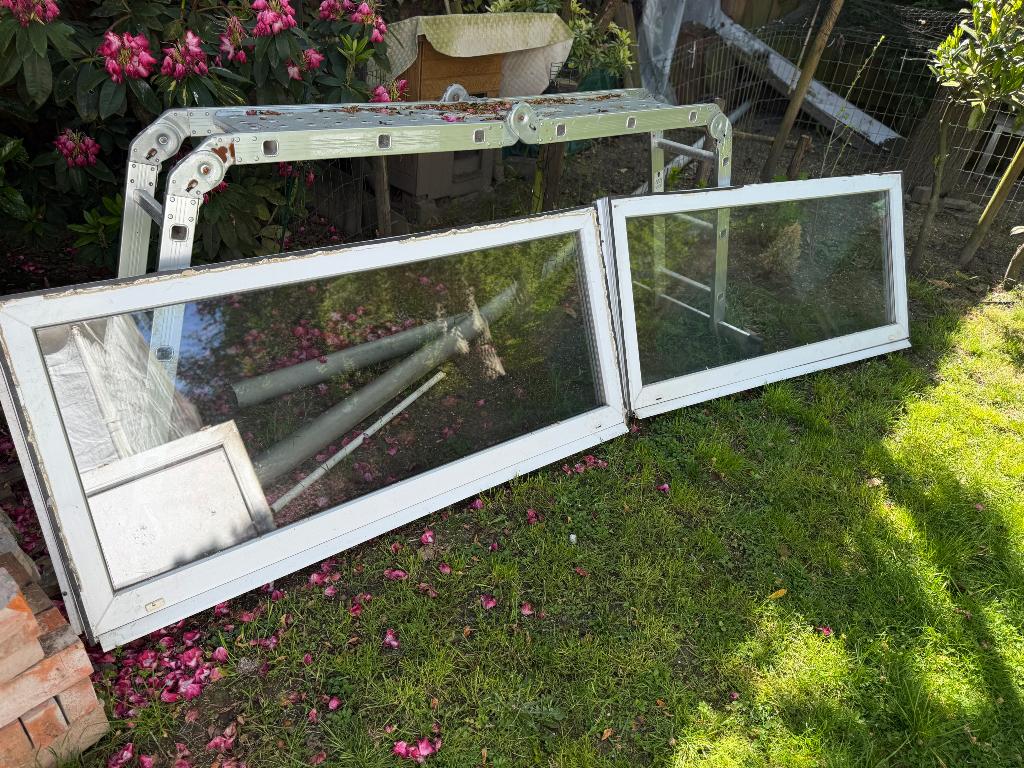 Ramen 2 stuks, Bricolage & Construction, Vitres, Châssis & Fenêtres, Double vitrage, Fenêtre de façade ou Vitre, Enlèvement, Utilisé