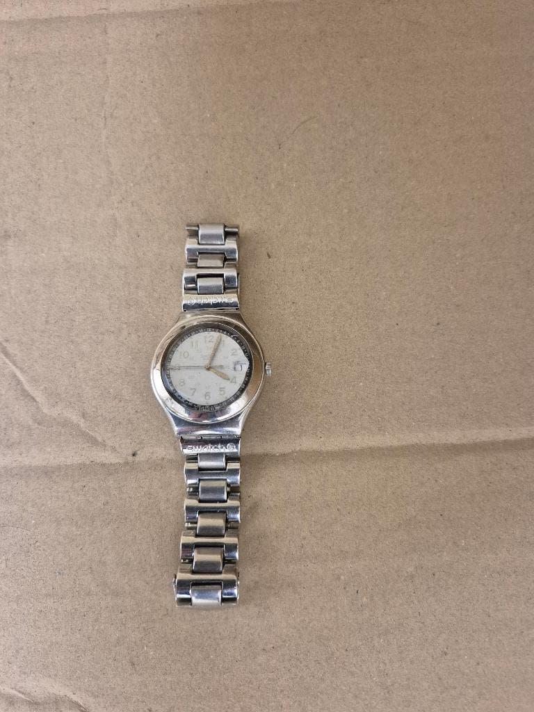 Uurwerk Swatch, Handtassen en Accessoires, Staal, Gebruikt, Staal, Polshorloge