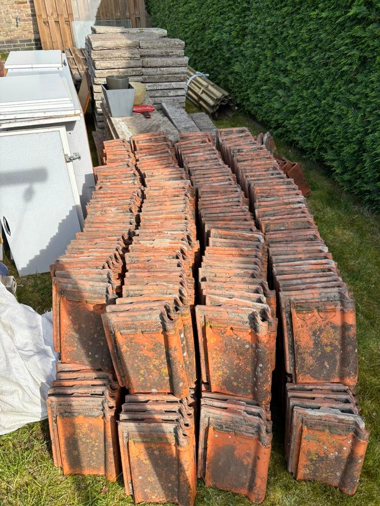 Gratis pottelberg pannen, Doe-het-zelf en Bouw, Ophalen, Gebruikt, Steen of Klei, Dakpannen