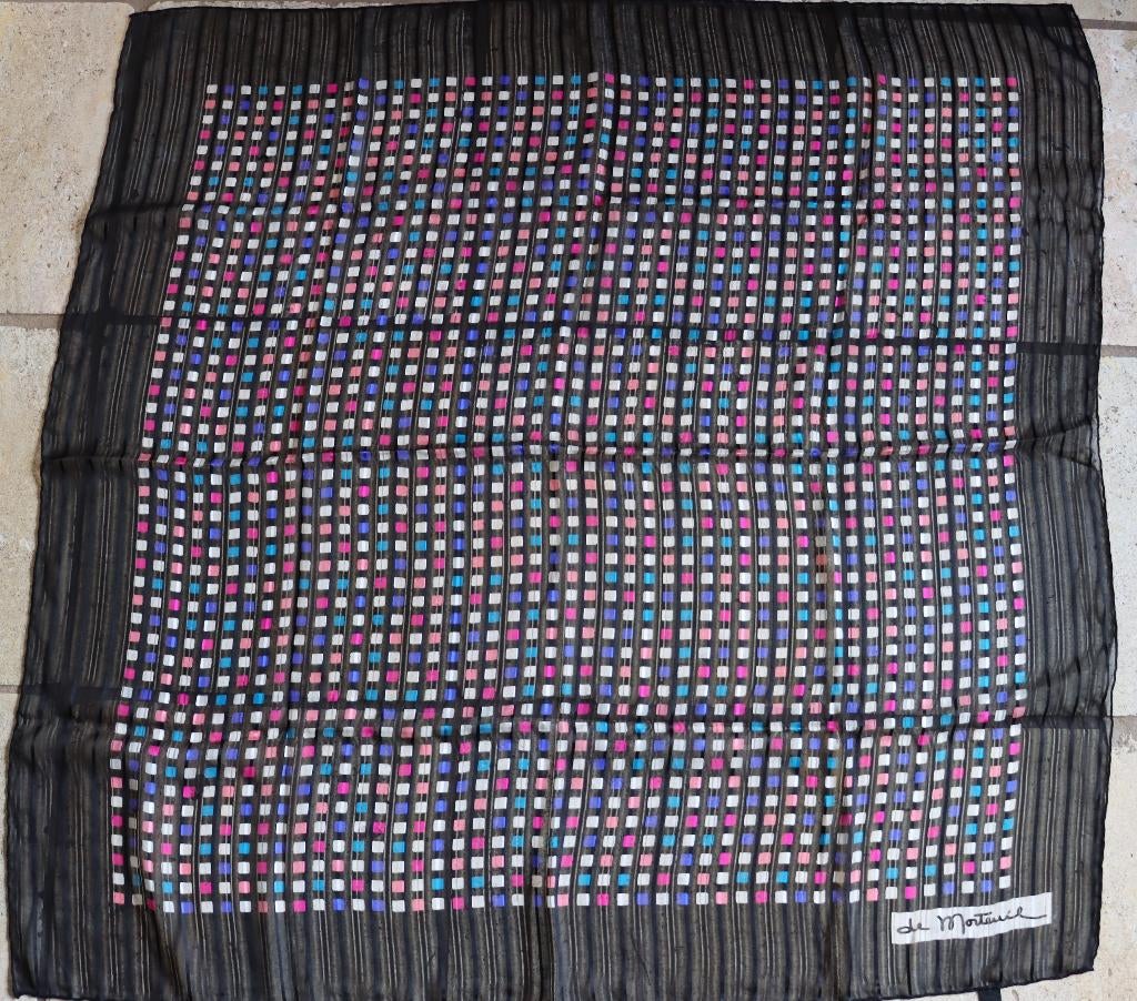 Foulard zijde vintage, Verzenden, Zo goed als nieuw, Sjaal