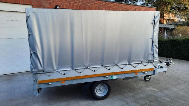 Eduard plateau remorque simple essieu freinée et baché, Autos : Divers, Remorques, Comme neuf, Enlèvement