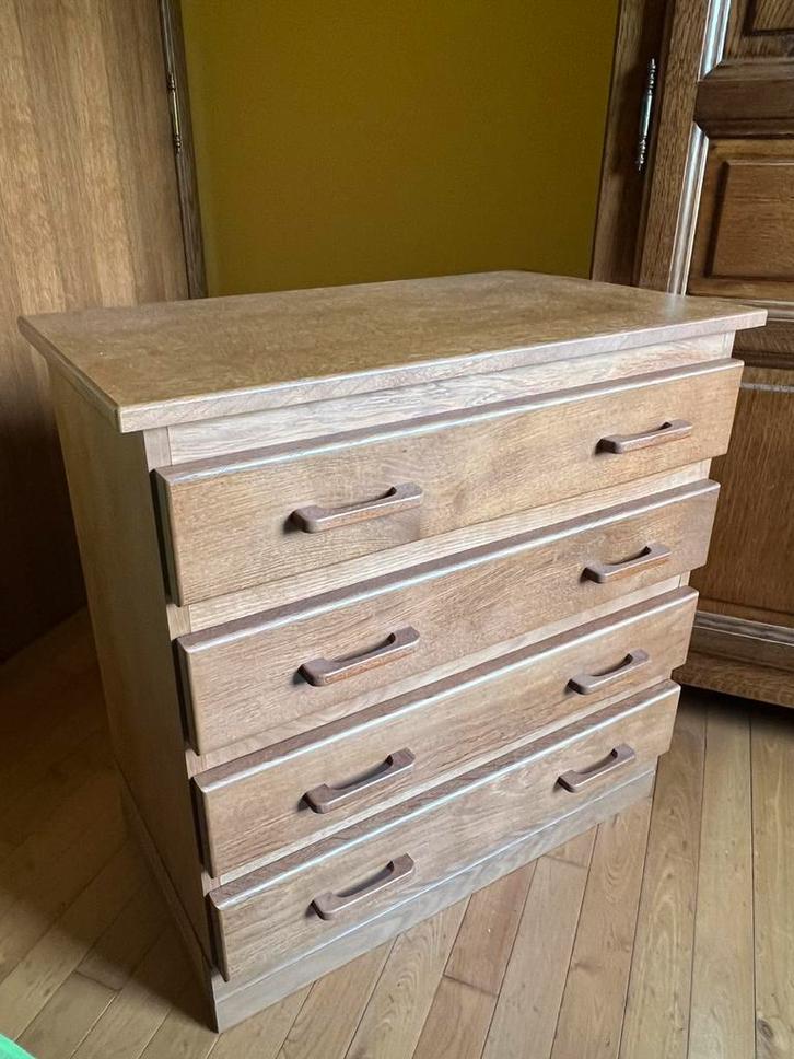 Commode en bois 4 tiroirs, Maison & Meubles, Armoires | Commodes, Comme neuf, Enlèvement