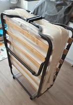 Lit pliant 80 x 200 cm - Lit pliable + matelas 10 cm mousse, Lit pliable / Lit pliant, Noir, Une personne, Comme neuf