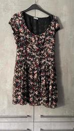 Vintage PIMKIE jurk uit 1997 in zwarte voile met print M, Kleding | Dames, Pimkie, Ophalen of Verzenden, Zo goed als nieuw, Zwart