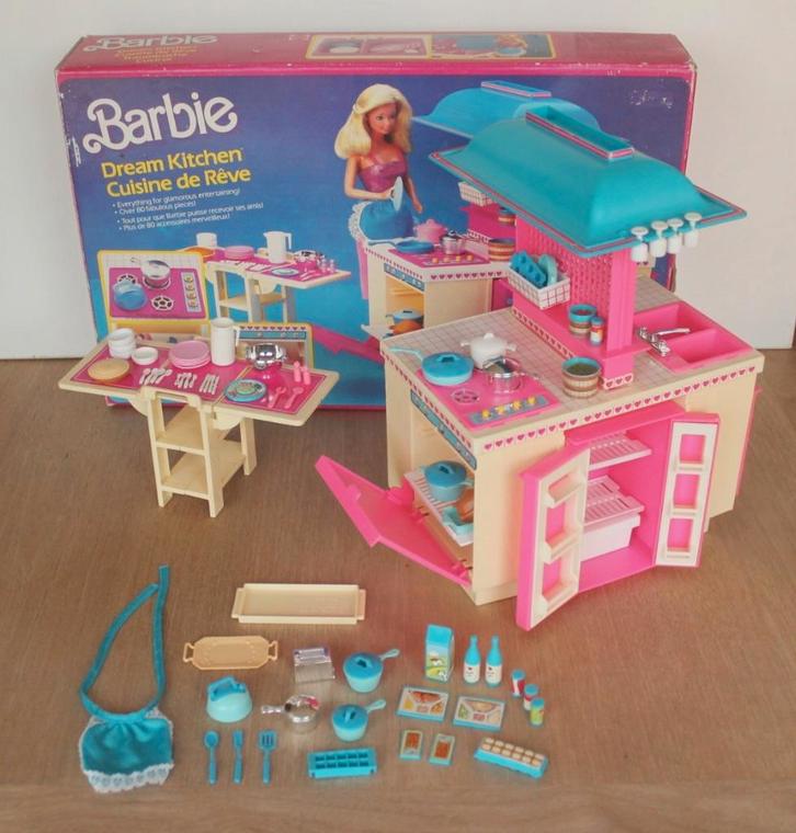 Barbie Dream Kitchen n9119 prachtige vintage set, uit 1984, Kinderen en Baby's, Speelgoed | Poppen, Zo goed als nieuw, Barbie