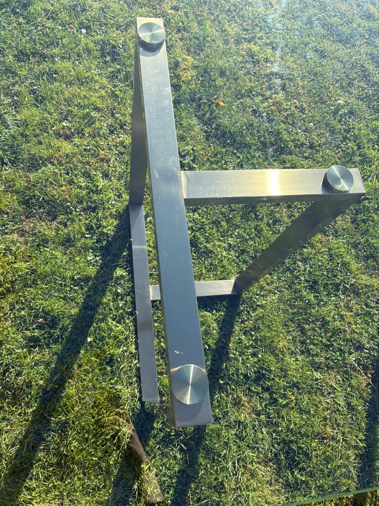 Table en verre avec pueds dorés, Enlèvement, Comme neuf, Verre